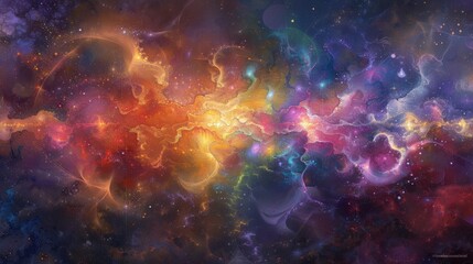 Poster - Cosmic Swirls of Color in a Stellar Background