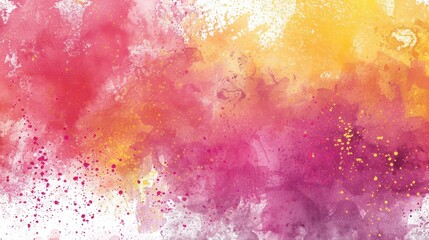 Wall Mural - Vibrant Abstract Watercolor Splash in Pink and Yellow