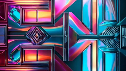 Poster - Abstract geometric shapes in vibrant colors.