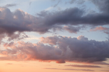 Wall Mural - beautiful view of blue sky with fluffy clouds