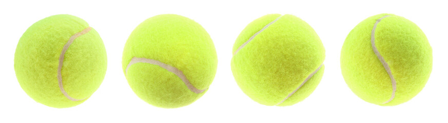 Poster - Bright tennis ball isolated on white, collage