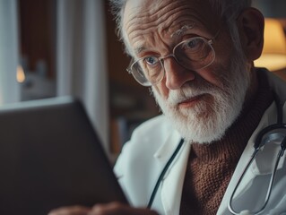 Gentleman Doctor Using Laptop