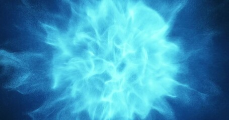 Wall Mural - pulsating energy orb: loop features a glowing, blue orb made of particles and plasma-like material. 