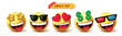 © ZeinousGDS - Emoji emoticon characters vector set. Emojis 3d facial expression with happy face, star eye, in love, rich and funny emoticon character collection. Vector illustration emoji set icon collection.