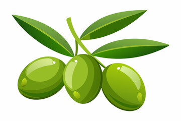 Sticker - Green olives isolated on white