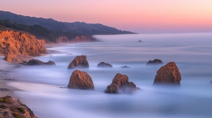 Serene Coastal Landscape at Dawn