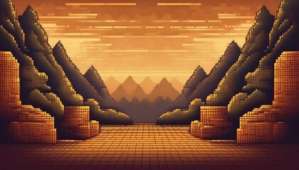 Pixel background. The concept of games background.