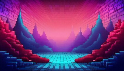 Pixel background. The concept of games background.