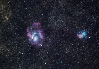 Lagoon nebula (M8) and Trifid Nebula (M20 )