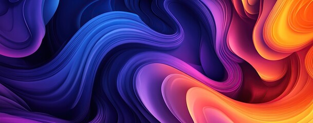 Wall Mural - abstract background with swirling shapes in a blue, purple, and orange gradient