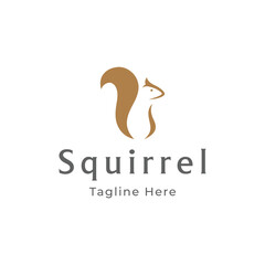 Wall Mural - squirrel logo template design with a creative and unique concept.