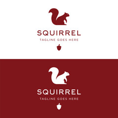 Wall Mural - squirrel logo template design with a creative and unique concept.