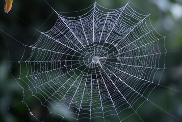 Wall Mural - Cobweb Dusty An abandoned spiderweb covered in dust particles cr