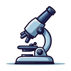 Vector microscope icon, scientific research tool illustration