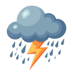 thunderstorm cloud icon, weather forecast illustration
