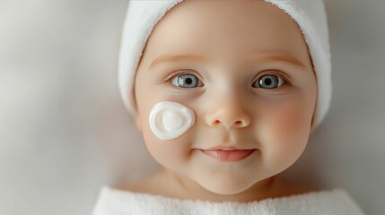 Closeup of a newborn baby s soft smooth and glowing skin after being gently cared for with nourishing moisturizing products  This image captures the peaceful pure