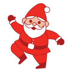 Sticker - Santa Claus Dance Art Vector.