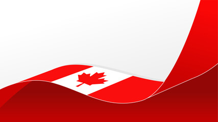 wavy canada flag vector background with copy space for text. canada national day