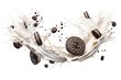© Rawpixel.com - Cookies and cream milk splash border dessert food white background.