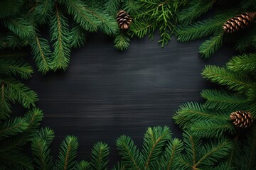 Wall Mural - Pine tree branches christmas backgrounds plant.