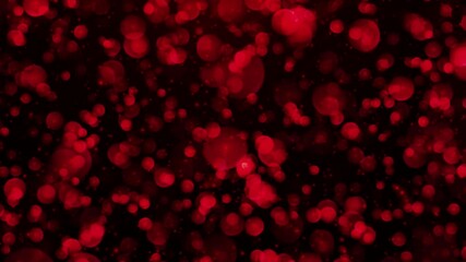 Wall Mural - abstract red bokeh lights on black background.