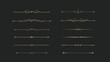 © Alano Design - Set of Vintage decorative golden lines. text dividers. Gold line border. Lines separators, Borders, Vintage dividers, Underline elements. Vector illustration