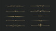 © Alano Design - Set of Vintage decorative golden lines. text dividers. Gold line border. Lines separators, Borders, Vintage dividers, Underline elements. Vector illustration