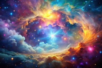 Colorful space galaxy cloud nebula. Starry night cosmos. Universe science astronomy. Supernova background wallpaper