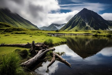 Poster - Egmont National Park wilderness landscape panoramic.