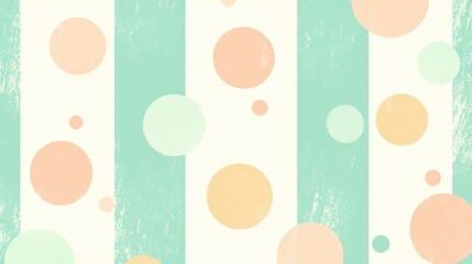 Canvas Print - Pastel polka dots on stripes