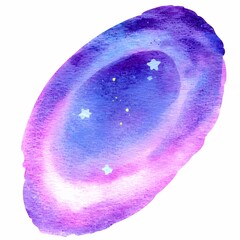 Wall Mural - ethereal watercolor galaxy swirl in soft colors