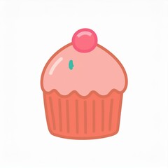 illustration of cupcake hand drawn isolated on white