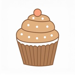 illustration of cupcake hand drawn isolated on white