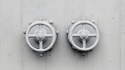 Poster - Close up view of a complex network of industrial valves and pipes crisscrossing in intricate layouts showcasing the inner workings and engineering of a manufacturing or industrial facility