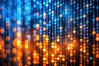 © yuwaree - Abstract binary code background with orange and blue bokeh lights