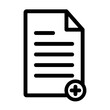© Kholis - Add document icon in black, outline style and transparent background
