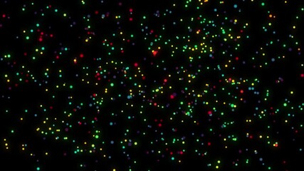Wall Mural - abstract colorful glowing dots on a black background.