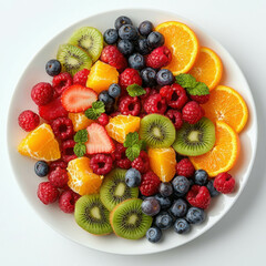 Fresh and Colorful Fruit Salad with Assorted Berries