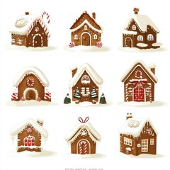 Christmas gingerbread house in snow town,Cookie and candy house with christmas tree,holiday greeting season,gift for Christmas day,Merry Christmas,happy new year concept,copy space.