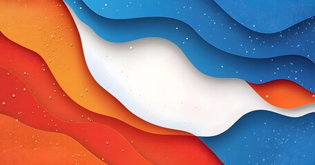 Wall Mural - red, blue, and white background with abstract shapes vector presentation banner template design conc