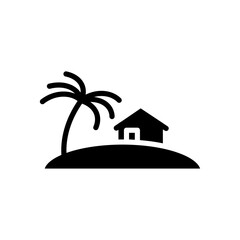 Fototapete - Tropical isle resort icon web design in vector
