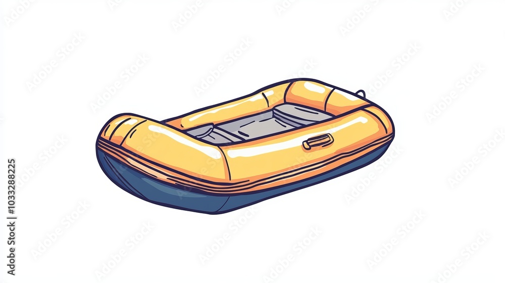 Inflatable Raft Drawing Easy A simple drawing of an inflatable boat, perfect for use as an icon. It ...