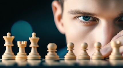 A chess player pondering their next move, demonstrating critical thinking and calculated strategy.