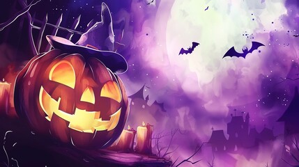 Cute_Halloween_Carnival_Night_Background_Poster