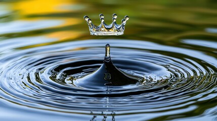 Wall Mural - Water Drop Crown Splash   Ripples  Liquid Art  Nature Photography