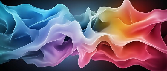 Wall Mural - fluid dynamics of color an exploration of ethereal waves in digital art and their impact on visual p