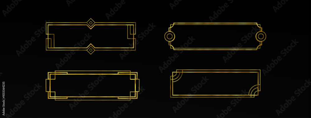 Gold ui frame rpg game button. Medieval border design for title or ...