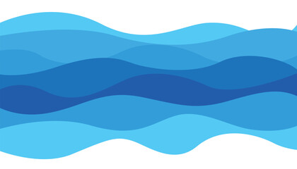 Aufkleber - Abstract blue wave on white background vector illustration. Sea beach. abstract water wave. blue color water wave. sea wave layer vector background design