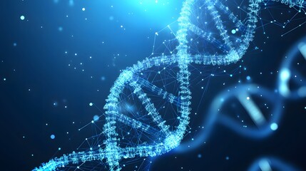 Wall Mural - abstract digital representation of a dna double helix