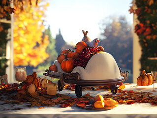 Poster - thanksgiving is coming soon. 3d rendering